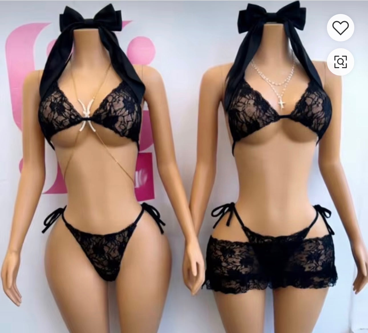 Black Lace 3pc Swimsuit